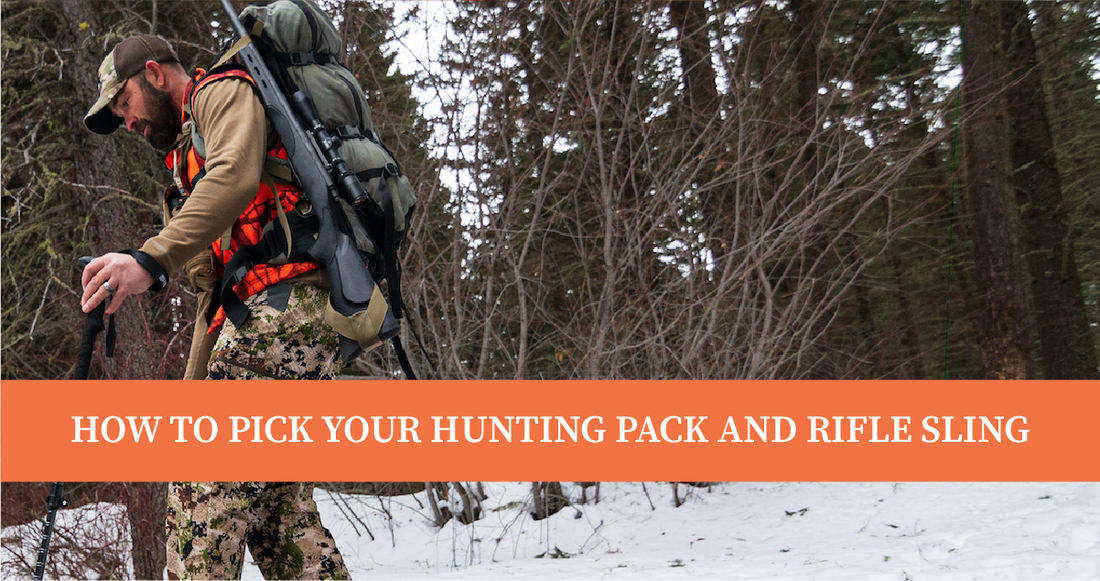 Hunter testing out the best hunting pack and rifle sling combination